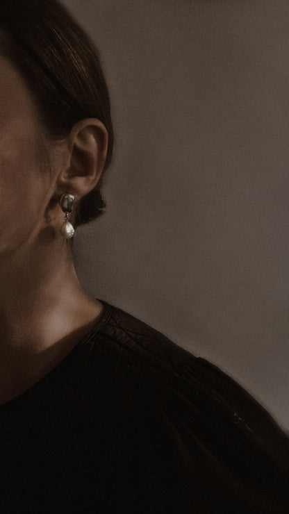 Assymetrical Pearl Earrings